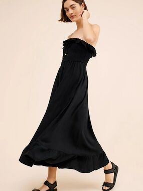 Free People Lush Life Linen Strapless Maxi Dress